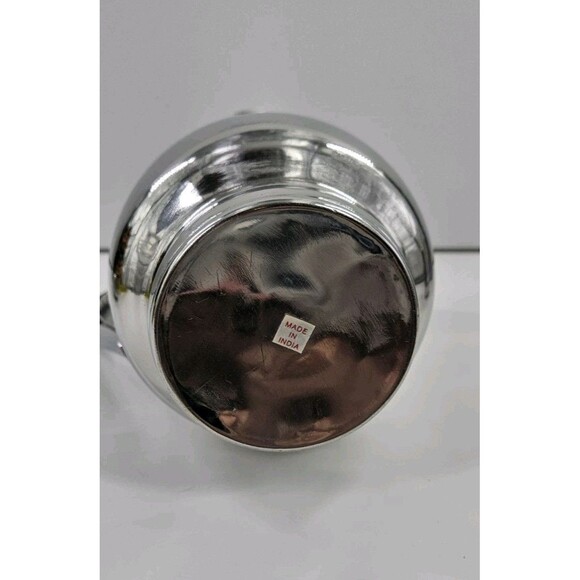 Vintage Silver Plate 8" Water Pitcher Made In India MCM Mid Century Modern - Picture 7 of 7